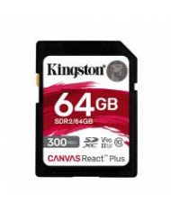 MEMORIA FLASH SD KINGSTON SDXC CANVAS REACT PLUS 64GB 300R 260W UHS II U3 V90 SDR 64GB