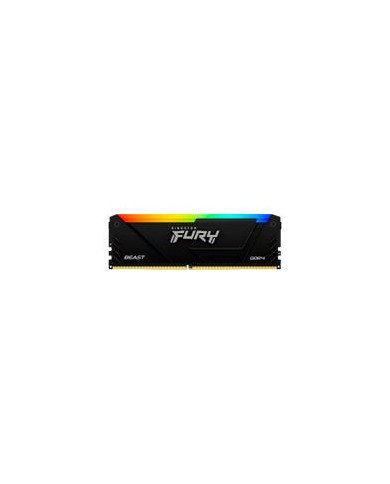 MEMORIA RAM KINGSTON DIMM DDR4 8GB 3600MT S FURY BEAST BLACK XMP RGB CL17 288PIN 135V C DISIPADOR DE CALOR P PC GAMER ALTO REND