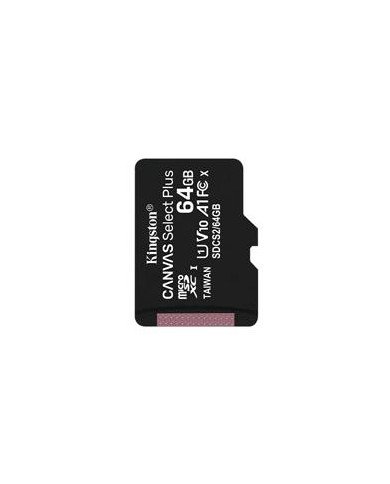 MEMORIA FLASH MICRO SD KINGSTON SDXC CANVAS SELECT PLUS 64GB 100R UHS I U1 V10 SIN ADAPTADOR SDCS2 64GBSP