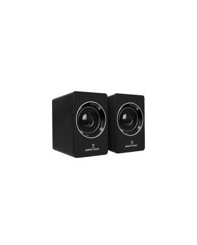 BOCINAS PARA COMPUTADORA SONIDO ESTEREO 20 CONECTOR USB Y 35MM CONTROL DE VOLUMEN PERFECT CHOICE MOSSO NEGRO