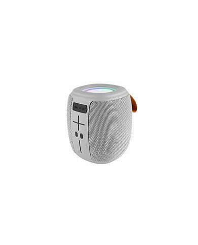 BOCINA INALAMBRICA BLUETOOTH PORTATIL RECARGABLE LUZ RGB FUNCION TWS PERFECT CHOICE NOVEL DRUM GRIS
