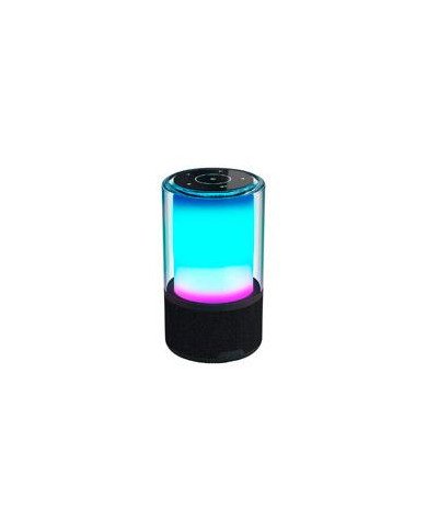 BOCINA ACTECK GLEE PURE AP70 INALAMBRICA BLUETOOTH CONEXION TWS 35 MM SONIDO ESTEREO 20 W ILUMINACION LED SUBWOOFER NEGRO AC 93