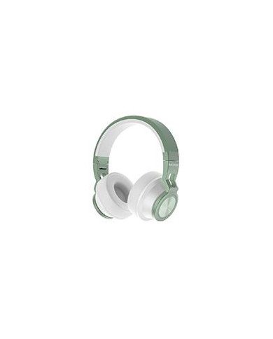 AUDIFONOS BACKDROP INALAMBRICOS DE DIADEMA BLUETOOTH ALAMBRICOS COLOR BLANCO CON VERDE