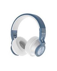 AUDIFONOS BACKDROP INALAMBRICOS DE DIADEMA BLUETOOTH ALAMBRICOS COLOR BLANCO CON AZUL