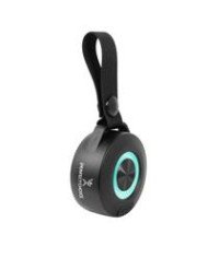 BOCINA INALAMBRICA BLUETOOTH PORTATIL RECARGABLE LUZ RGB FUNCION TWS PERFECT CHOICE HANDY NEGRO