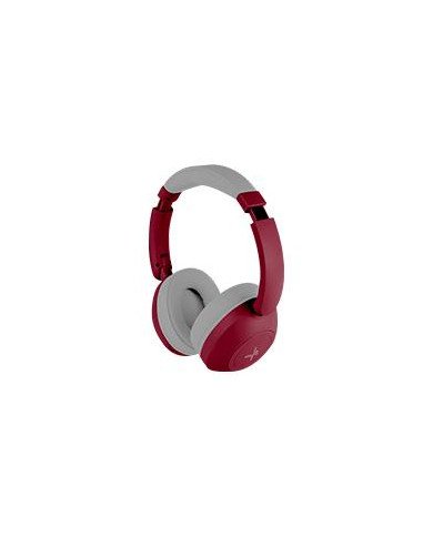 AUDIFONOS ON EAR INALAMBRICOS PLEGABLES MANOS LIBRES CON BT PERFECT CHOICE SOUNDIA ROJO
