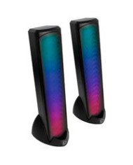 BOCINAS INALAMBRICAS BLUETOOTH LUZ RGB CONECTOR USB SONIDO ESTEREO 20 VORTRED BY PERFECT CHOICE AURA NEGRO