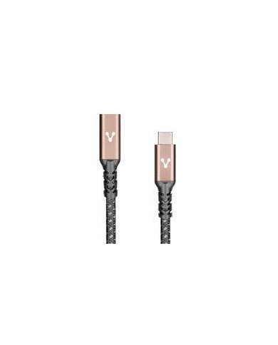 CABLE EXTENSIAN VORAGO CAB 127 TIPO C HEMBRA TIPO C MACHO 1 METRO 100W NEGRO