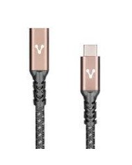 CABLE EXTENSIAN VORAGO CAB 127 TIPO C HEMBRA TIPO C MACHO 1 METRO 100W NEGRO