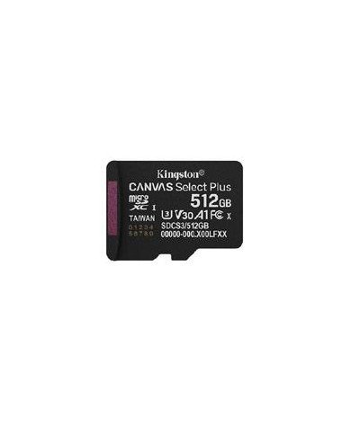 MEMORIA FLASH MICRO SD KINGSTON SDXC CANVAS SELECT PLUS 512GB 150MB S UHS I U3 V30 SIN ADAPTADOR SDCS3 512GBSP