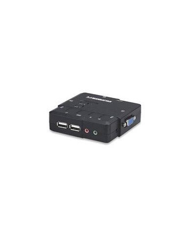 SWITCH KVM MANHATTAN151252 DESKTOP USB 2 1 CON CABLESAUDIO