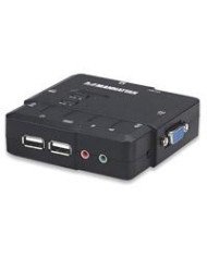 SWITCH KVM MANHATTAN151252 DESKTOP USB 2 1 CON CABLESAUDIO