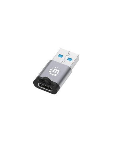 ADAPTADORMANHATTAN356305 USB C V32 GEN1 AM CH 5GBPS 3A ALUMINIO GRIS ESPACIAL NEGRO