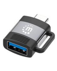 ADAPTADORMANHATTAN356312 USB C V32 GEN1 CM AH 5GBPS 3A ALUMINIO GRIS ESPACIAL NEGRO