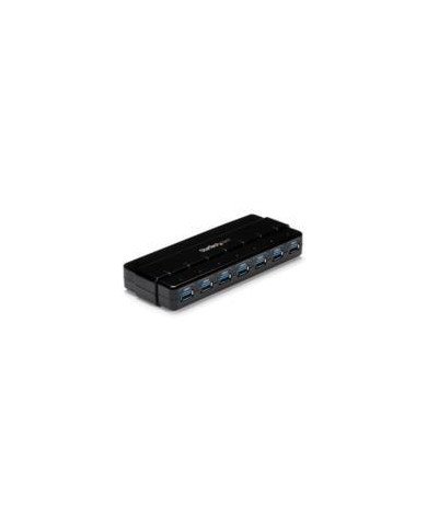HUB USB 30 DE 7 PUERTOS CONCENTRADOR USB 30 DE 7 PUERTOS HUB DE ESCRITORIO CON ADAPTADOR DE ALIMENTACIN COLOR NEGRO STARTECHCOM