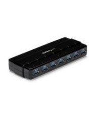 HUB USB 30 DE 7 PUERTOS CONCENTRADOR USB 30 DE 7 PUERTOS HUB DE ESCRITORIO CON ADAPTADOR DE ALIMENTACIN COLOR NEGRO STARTECHCOM