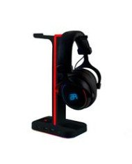 BASE GAMER BALAM RUSH ATLAS HR760 SOPORTE PARA DIADEMA ILUMINACION RGB 2X USB A NEGRO BR 931502