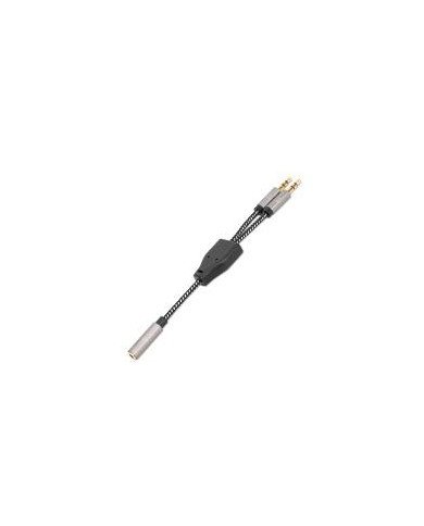 ADAPTADORMANHATTAN356121 AUDIO 35MM 1 H A 2 M 15CM CABLE QUE DIVIDE AUDIO PARA AUDIFONO Y MIC ALUMINIO PLATEADO