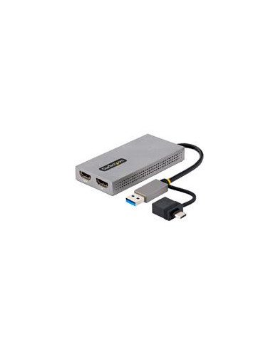 ADAPTADOR DE USB 30 A HDMI DOBLE USB A C A 2 PANTALLAS HDMI DONGLE USB A A C CABLE DE 11CM WIN MAC STARTECHCOM MOD 107B USB HDM