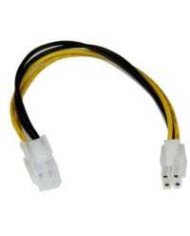 CABLE DE 20CM DE EXTENSION ALARGADOR FUENTE ALIMENTACION CORRIENTE TARJETA MADRE CPU ATX12V 4 PINES P4 MACHO A HEMBRA STARTECHC