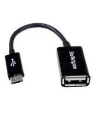 CABLE ADAPTADOR DE 12CM MICRO USB MACHO A USB A HEMBRA OTG PARA TABLETS SMARTPHONES TELFONOS INTELIGENTES NEGRO STARTECHCOM MOD