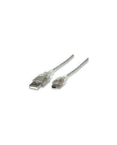 CABLE USBMANHATTAN333412 V20 A MINI B 18M PLATA