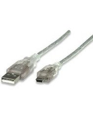 CABLE USBMANHATTAN333412 V20 A MINI B 18M PLATA