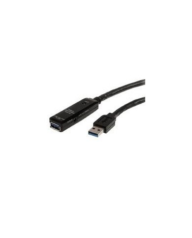 CABLE EXTENSOR DE 10 METROS USB 30 SUPERSPEED ACTIVO PERMITE CONEXION EN CASCADA DE HASTA 2 NIVELES USB A MACHO A HEMBRA NEGRO 
