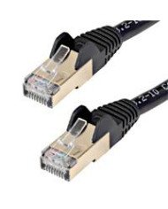 CABLE DE 1M CAT6A ETHERNET NEGRO CABLE DE RED 10GB CAT6A SNAGLESS BLINDADO RJ45 POE DE 100W 10GBE CON CERTIFICACION UL TIA STAR