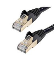 CABLE DE 2M CAT6A ETHERNET NEGRO CABLE DE RED 10GB CAT6A SNAGLESS BLINDADO RJ45 POE DE 100W 10GBE CON CERTIFICACION UL TIA STAR