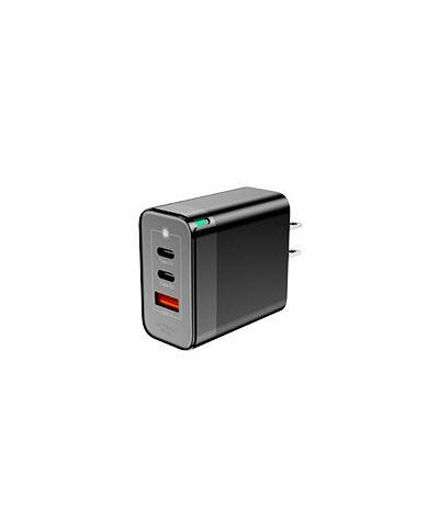 CARGADOR DE PARED ACTECK ENERGON PRIME CP65W 65W 2X USB C 1X USB A NEGRO AC 935579