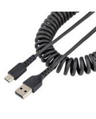 CABLE DE 50CM DE CARGA USB A A USB C CABLE USB TIPO C EN ESPIRAL DE CARGA RAPIDA CABLE USB 20 A A USBC NEGRO STARTECHCOM MOD R2