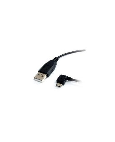 CABLE STARTECHCOM DE 18M USB A MICRO USB USB 20 A A MICRO B ACODADO EN ANGULO A LA IZQUIERDA NEGRO CABLE MICRO USB B