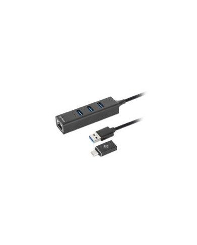 ADAPTADOR DE REDMANHATTAN180894 GB USB A C HUB 3 PTOS V30