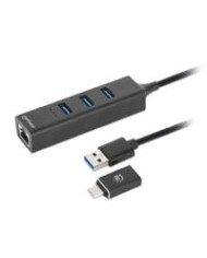 ADAPTADOR DE REDMANHATTAN180894 GB USB A C HUB 3 PTOS V30