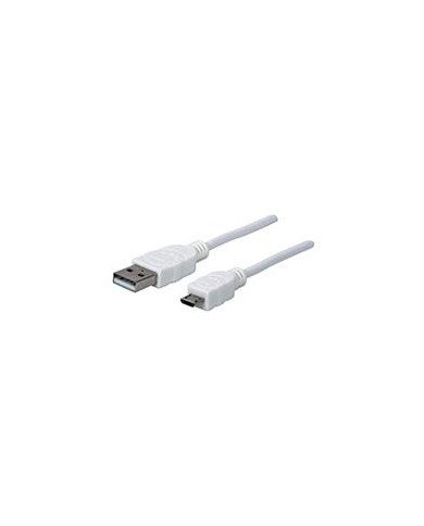 CABLE USBMANHATTAN323897 V2 A MICRO B BOLSA PVC 10M BLANCO