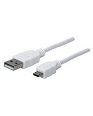 CABLE USBMANHATTAN323897 V2 A MICRO B BOLSA PVC 10M BLANCO