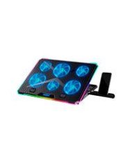 BASE ENFRIADORA BALAM RUSH EOLOX FREEZ EF707 17 PULG 6 VENTILADORES 2X USB PANTALLA LCD AJUSTABLE 8 NIVELES ILUMINACION RGB ANT