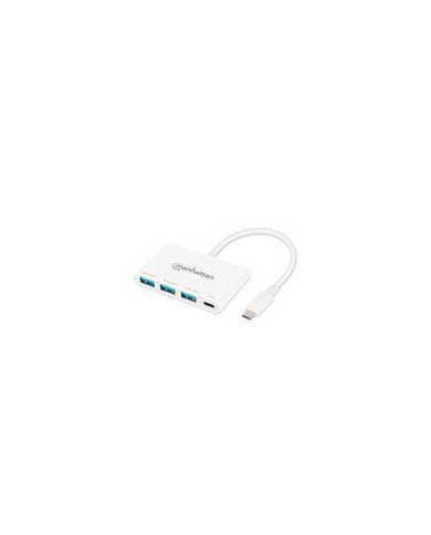 HUB USB CMANHATTAN168434 3 PTOS A 1 PTO C PD 5GBPS BLANCO