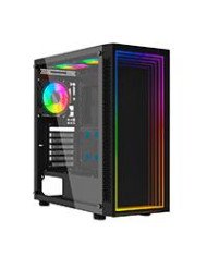 GABINETE OCELOT GAMING PORTAL M4 MID TOWER ATX M ATX ITX PANEL LATERAL DE CRISTAL TEMPLADO FRONTAL TIPO ESPEJO INFINITO INCLUYE