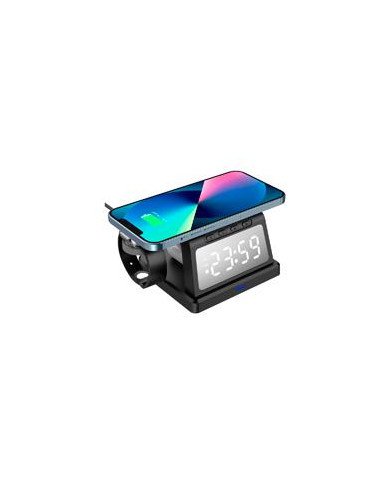 CARGADOR ACTECK ENERGON S MATE CI730 INALAMBRICO QI 3W 15 W APPLE SAMSUNG 3 DISPOSITIVOS RELOJ DIGITAL NEGRO AC 937146