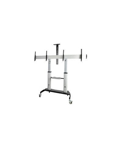 CARRITO PARA DOS TV DE 37 A 60 PULGADAS HASTA 50KG CADA UNO SOPORTE VESA MOVIL PARA DOS TV CON ESTANTES PARA EQUIPOS SOPORTE CO