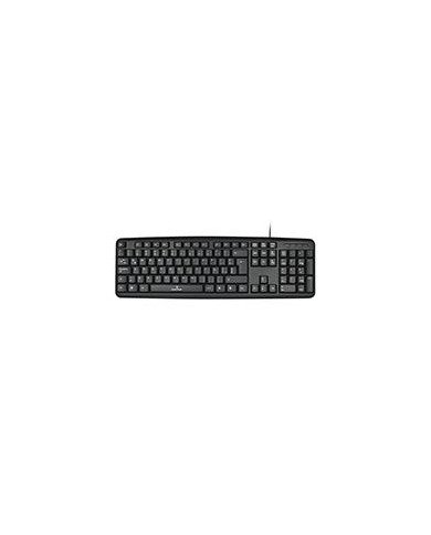 TECLADO ALAMBRICO RESISTENTE A SALPICADURAS Y DERRAMES TECLAS DE MEMBRANA CONECTOR USB PERFECT CHOICE NEGRO