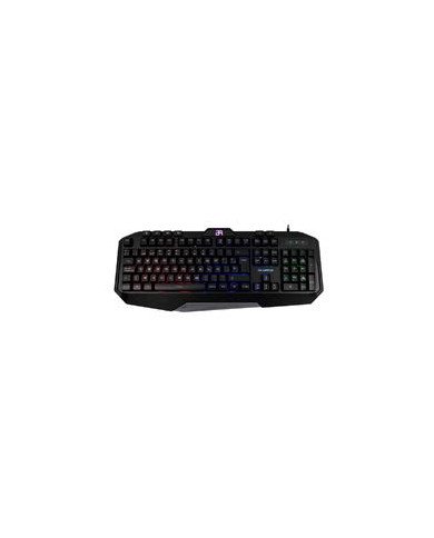 TECLADO GAMER BALAM RUSH GUNFIRE KG330 ALAMBRICO USB ILUMINACION LED MULTIMEDIA ESPAAOL 117 TECLAS NEGRO BR 929639