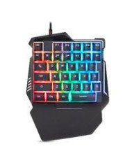 TECLADO BROBOTIX GAMER ALAMBRICO USB RGB ONE HAND NEGRO