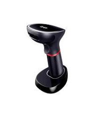LECTOR DE CODIGOS DE BARRAS GHIA GSW2 INALAMBRICO 2D LED ROJO Y BLANCO BLUETOOTH USB BASE DE CARGA QR NEGRO