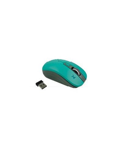 MOUSE INALAMBRICO OPTICO 800 A 1600 DPI SIMETRICO DONGLE USB PERFECT CHOICE ESSENTIAL TURQUESA