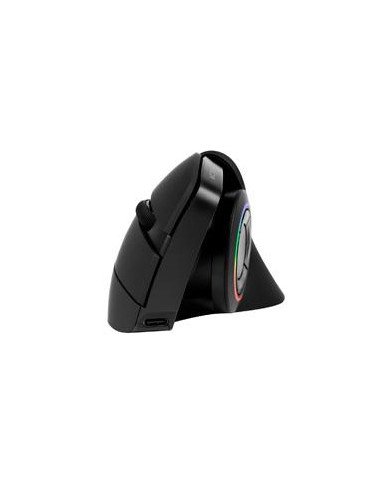 MOUSE ACTECK OPTIMIZE MI690 VERTICAL INALAMBRICO RECEPTOR USB RECARGABLE OPTICO 2400 DPI AJUSTABLE NEGRO AC 933049