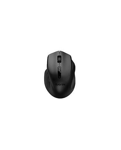 MOUSE INALMBRICO ERGONMICO CON TEXTURA QUARONI 5 SCROLL RECEPTOR 24 GHZ 800 2400 DPI PTICO 4 NIVELES NEGRO