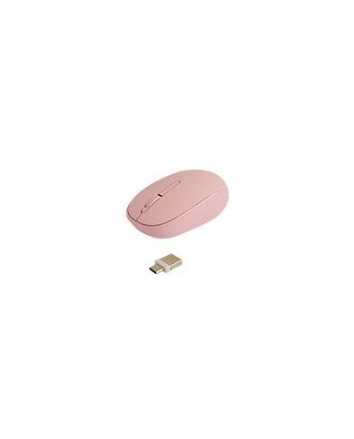 MOUSE INALAMBRICO OPTICO ERGONOMICO 1000 DPI RECEPTOR DUAL USB Y TIPO C SILENCIOSO PERFECT CHOICE WHISPER ROSA